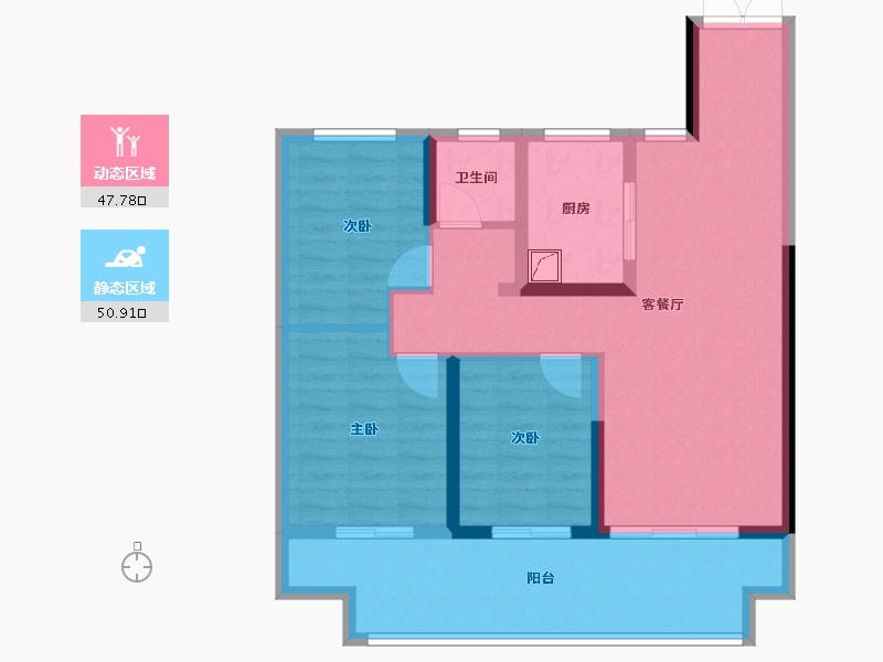 江苏省-宿迁市-吾悦广场·吾悦华府-88.00-户型库-动静分区