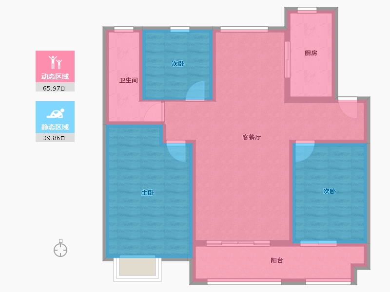 山东省-聊城市-仁恒兰亭-94.40-户型库-动静分区