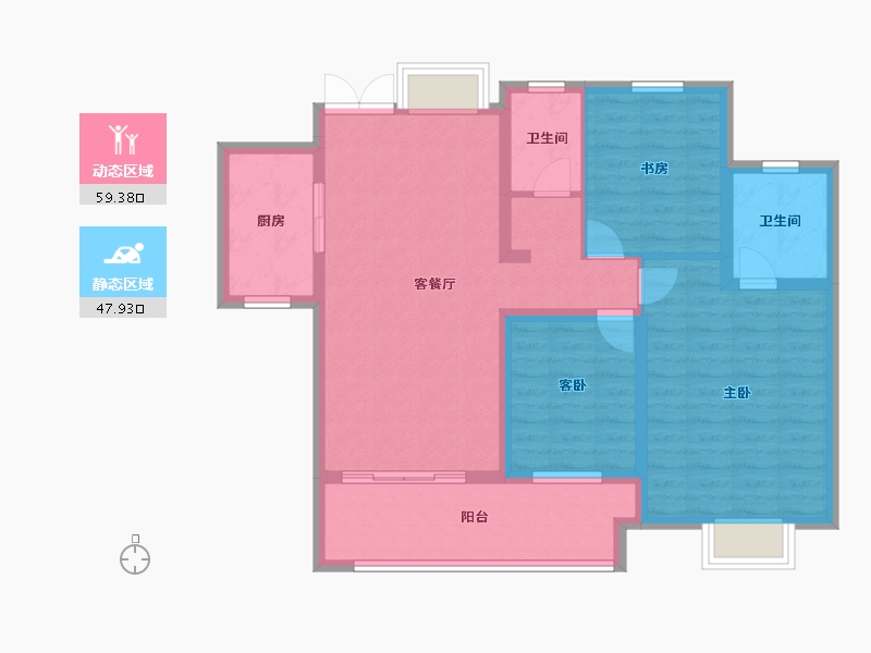 河南省-驻马店市-名门状元府-96.04-户型库-动静分区