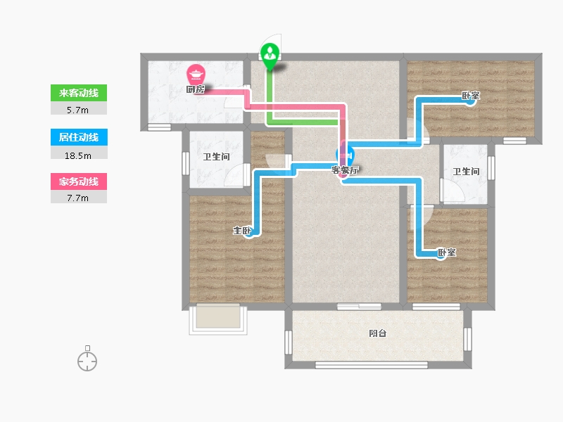 湖北省-黄石市-锦绣·金山-96.32-户型库-动静线