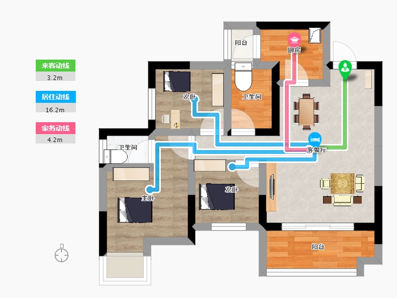 湖北省-咸宁市-兴旺学府-49.12-户型库-动静线