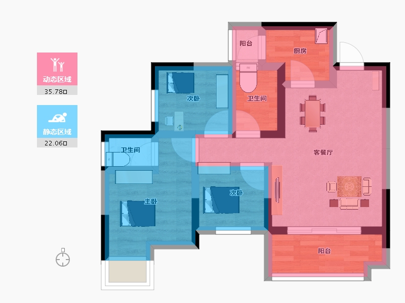 湖北省-咸宁市-兴旺学府-49.12-户型库-动静分区