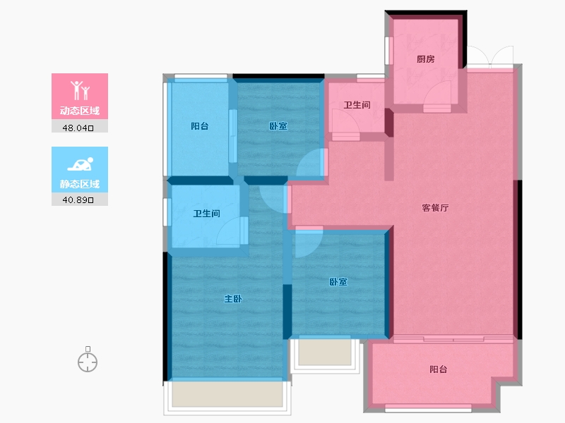 湖南省-岳阳市-荣盛东方府-77.91-户型库-动静分区