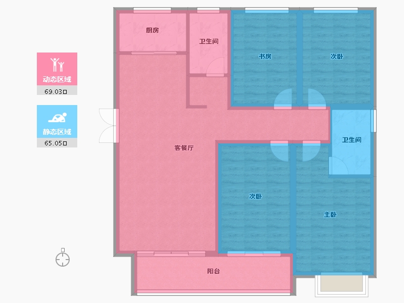 河南省-三门峡市-天鹅名筑-121.02-户型库-动静分区