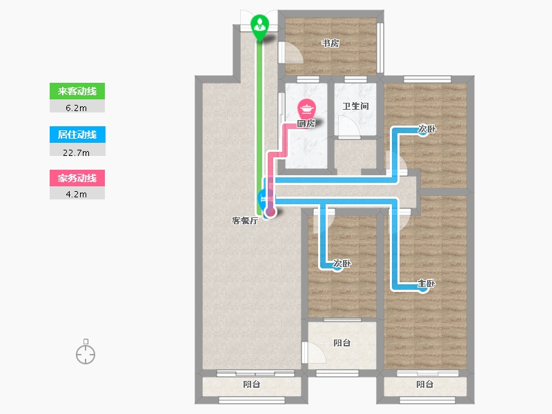 山东省-滨州市-融汇新里程-102.40-户型库-动静线