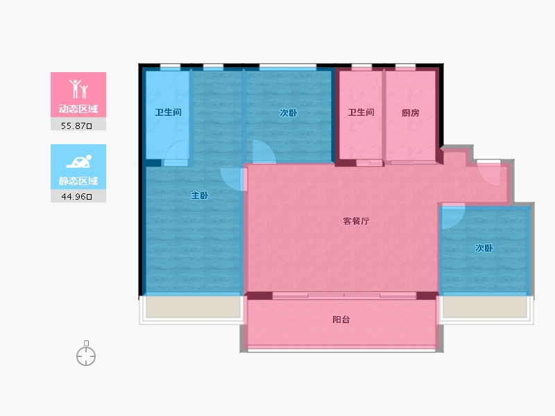 四川省-乐山市-碧桂园·滨江府-91.24-户型库-动静分区