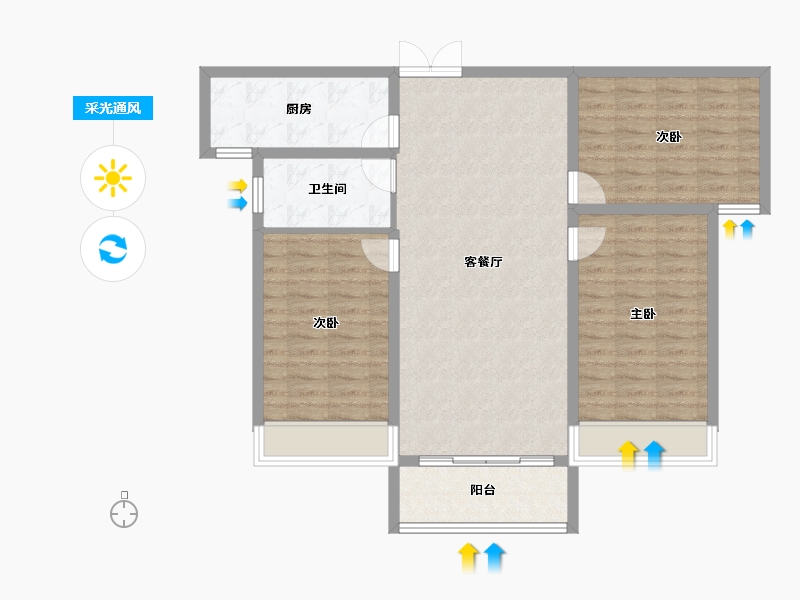 河南省-三门峡市-天鹅名筑-97.23-户型库-采光通风