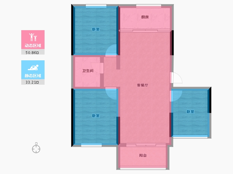 河北省-张家口市-天保铂悦湾-75.17-户型库-动静分区