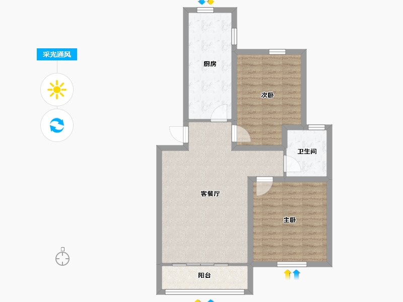 上海-上海市-伟业金锦苑一邨-67.20-户型库-采光通风