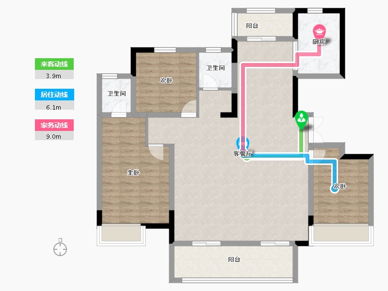 河南省-周口市-希尔顿·逸林府二期-113.40-户型库-动静线