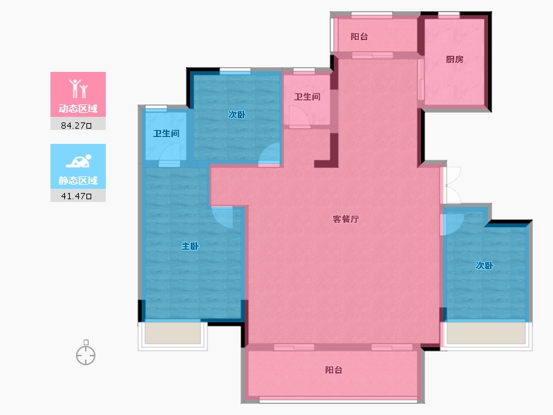 河南省-周口市-希尔顿·逸林府二期-113.40-户型库-动静分区