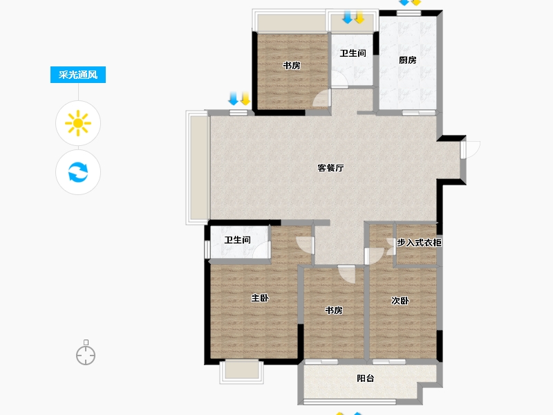 江苏省-徐州市-秀水华庭-140.00-户型库-采光通风