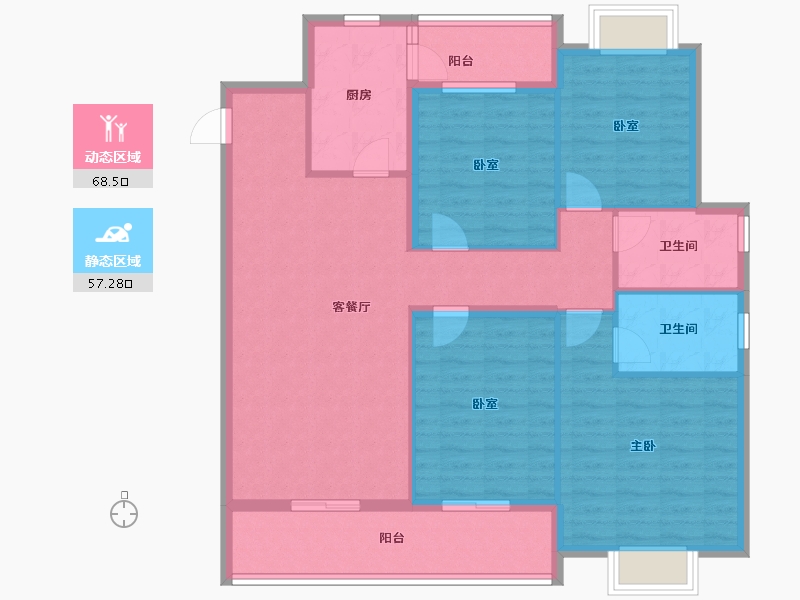 江西省-鹰潭市-万景大厦-113.61-户型库-动静分区