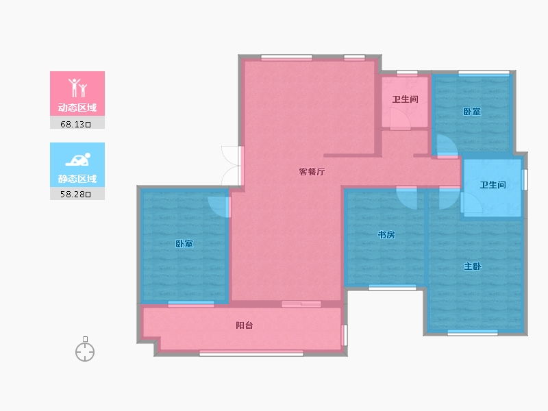 安徽省-芜湖市-中盛·壹号院-113.34-户型库-动静分区