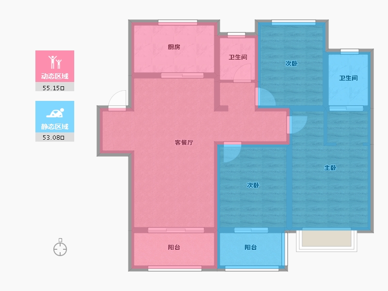 安徽省-池州市-安东盛誉华庭-95.89-户型库-动静分区