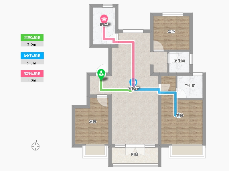 河北省-廊坊市-佳兆业·悦峰·风和苑-77.28-户型库-动静线