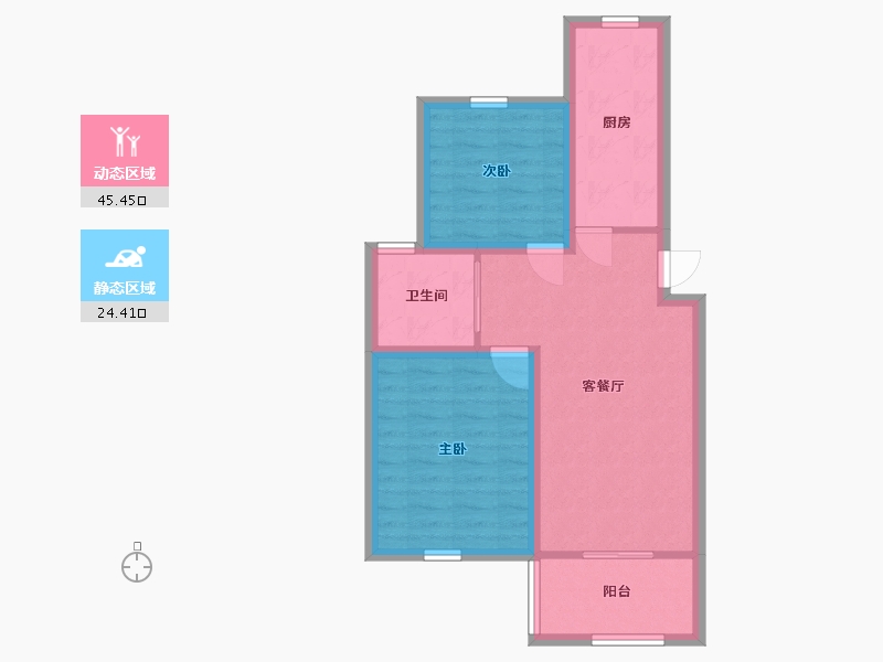 上海-上海市-伟业金锦苑一邨-66.42-户型库-动静分区