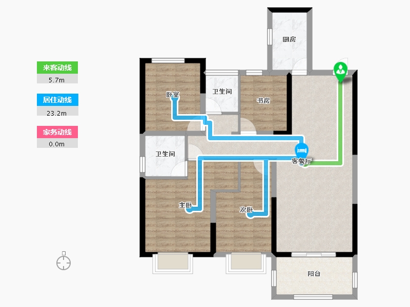 湖北省-黄石市-中乾融·龙台-98.71-户型库-动静线