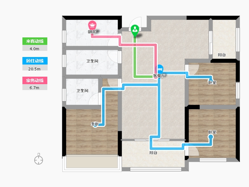 湖南省-常德市-汉晨江南滨江府-86.17-户型库-动静线