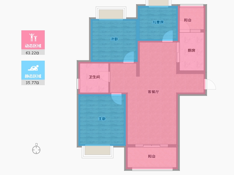 河南省-三门峡市-陆祥·山茶郡-88.00-户型库-动静分区