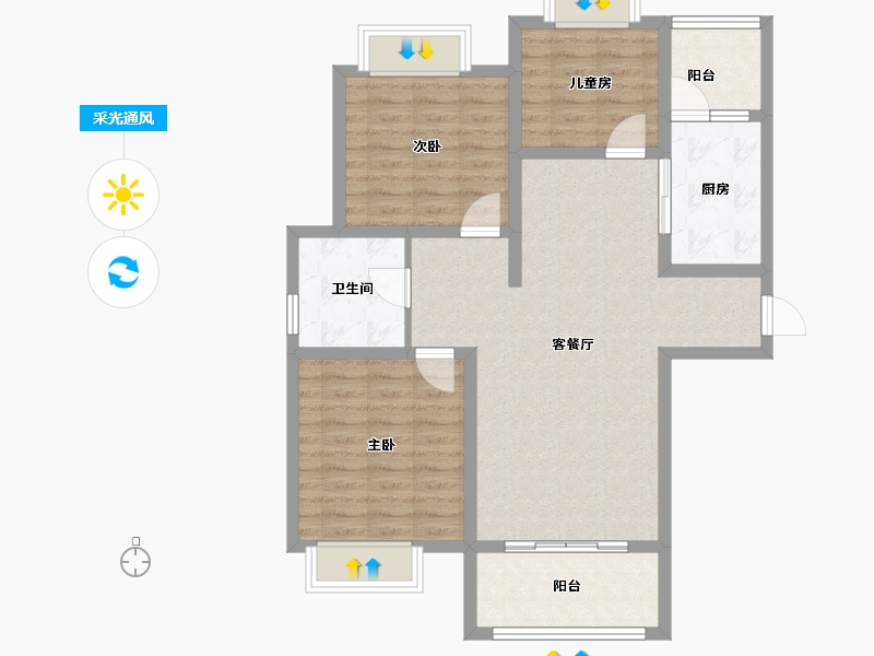 河南省-三门峡市-陆祥·山茶郡-88.00-户型库-采光通风