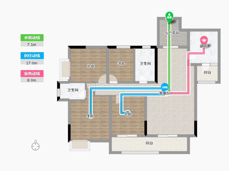 贵州省-铜仁市-虹祥·锦江壹品-127.43-户型库-动静线