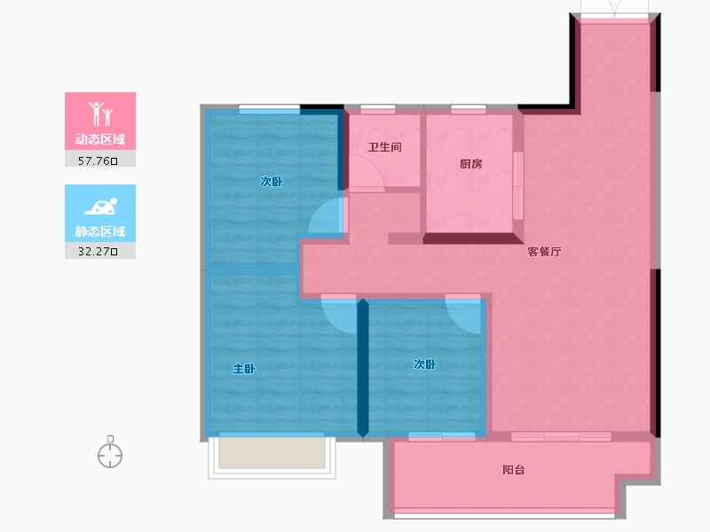 江苏省-宿迁市-吾悦广场·吾悦华府-80.00-户型库-动静分区