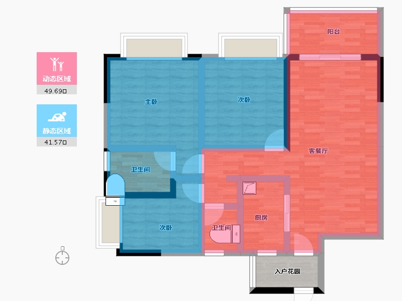 广东省-广州市-珠江壹城国际城-83.20-户型库-动静分区