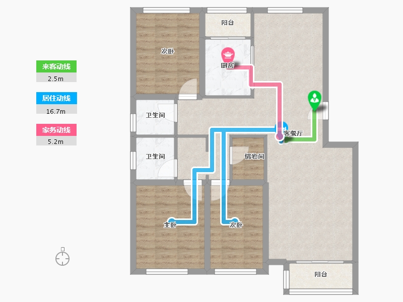 北京-北京市-清岚花园-西区-110.86-户型库-动静线