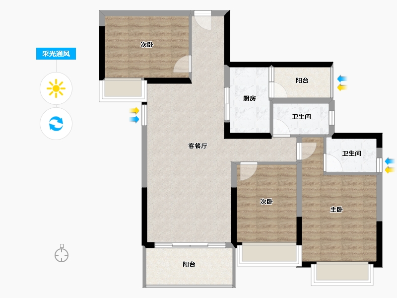 广东省-云浮市-英伦豪城-95.47-户型库-采光通风