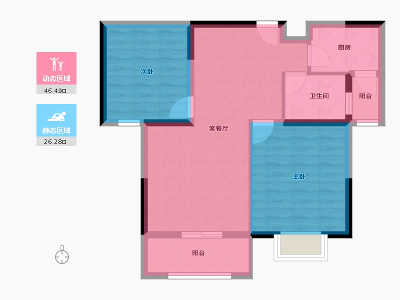 湖北省-黄石市-大桥·一品园·三期-64.78-户型库-动静分区