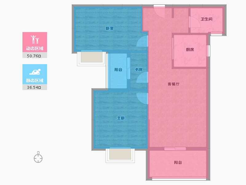 福建省-泉州市-奥能金港湾-78.40-户型库-动静分区