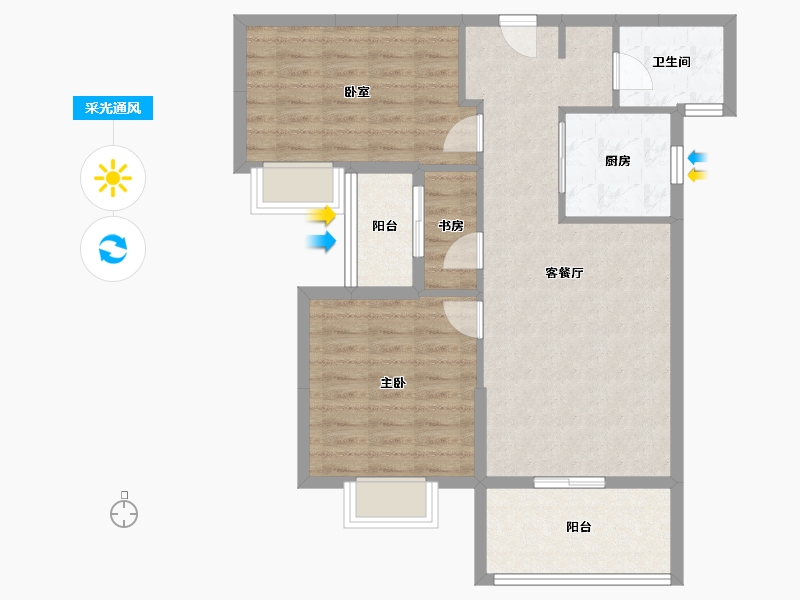 福建省-泉州市-奥能金港湾-78.40-户型库-采光通风