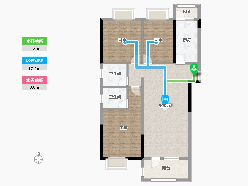 湖北省-黄石市-黄石当代满堂悦MOMA-99.25-户型库-动静线