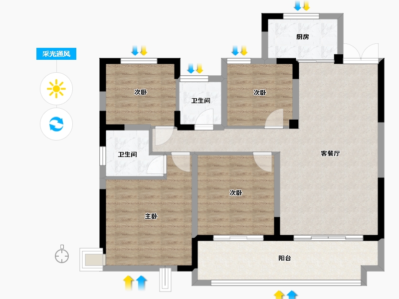 江西省-上饶市-友邦皇家公馆二期-98.01-户型库-采光通风