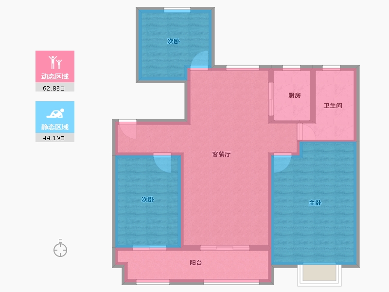 山东省-聊城市-仁恒兰亭-96.00-户型库-动静分区