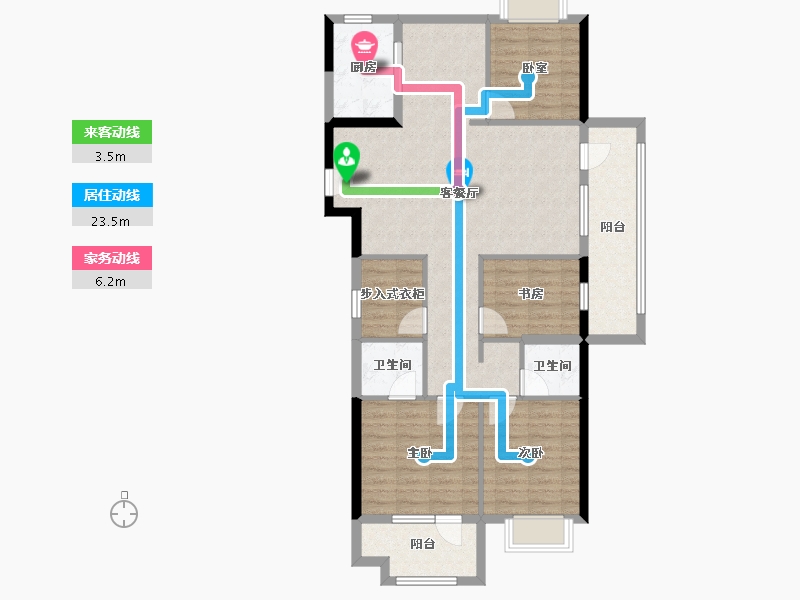 湖北省-黄石市-黄石当代满堂悦MOMA-104.52-户型库-动静线