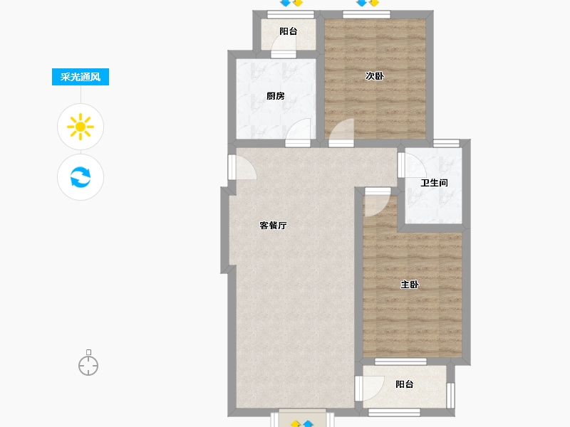 安徽省-芜湖市-金桥名都-74.34-户型库-采光通风