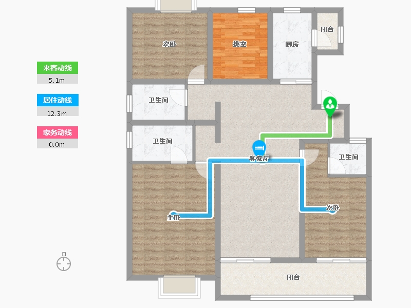 陕西省-铜川市-缙颐御璟名第-122.64-户型库-动静线