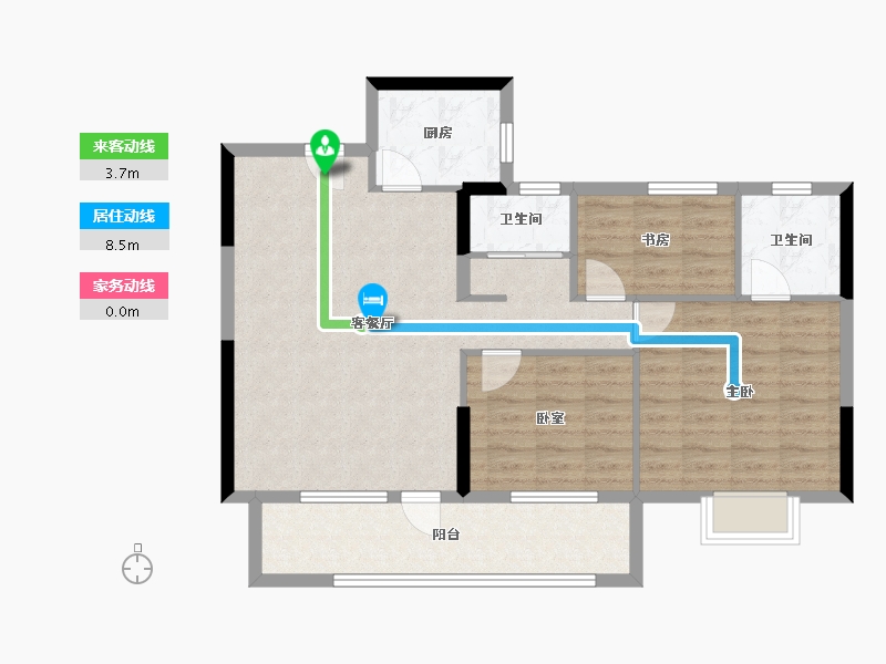 湖北省-黄石市-黄石当代满堂悦MOMA-87.05-户型库-动静线