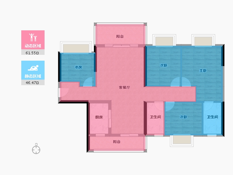 广西壮族自治区-贵港市-江南明珠-96.42-户型库-动静分区