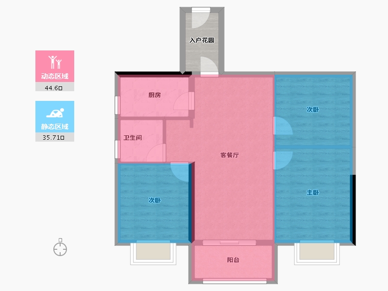 贵州省-铜仁市-嘉豪·北宸府-76.72-户型库-动静分区