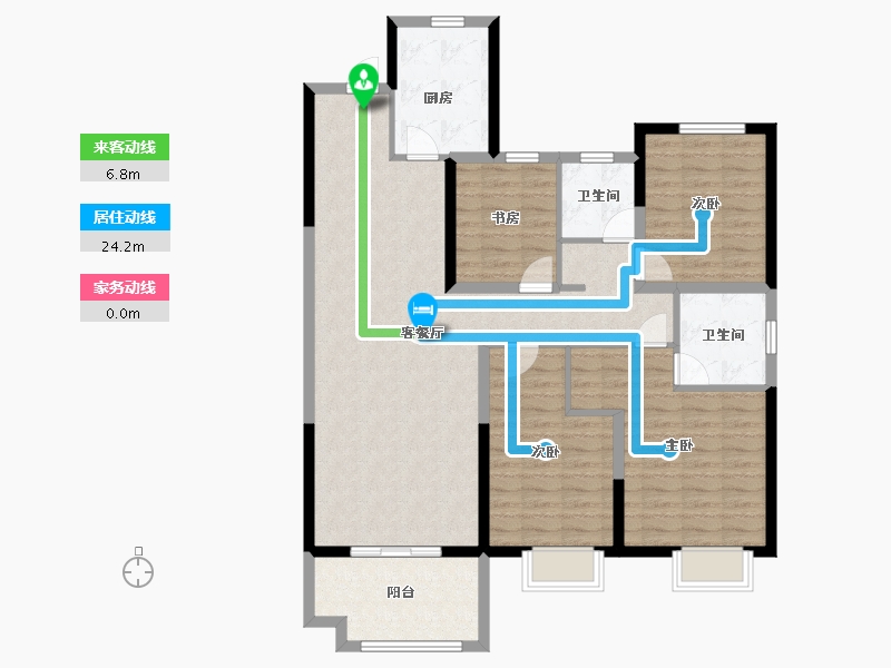 湖北省-黄石市-中乾融·龙台-116.58-户型库-动静线