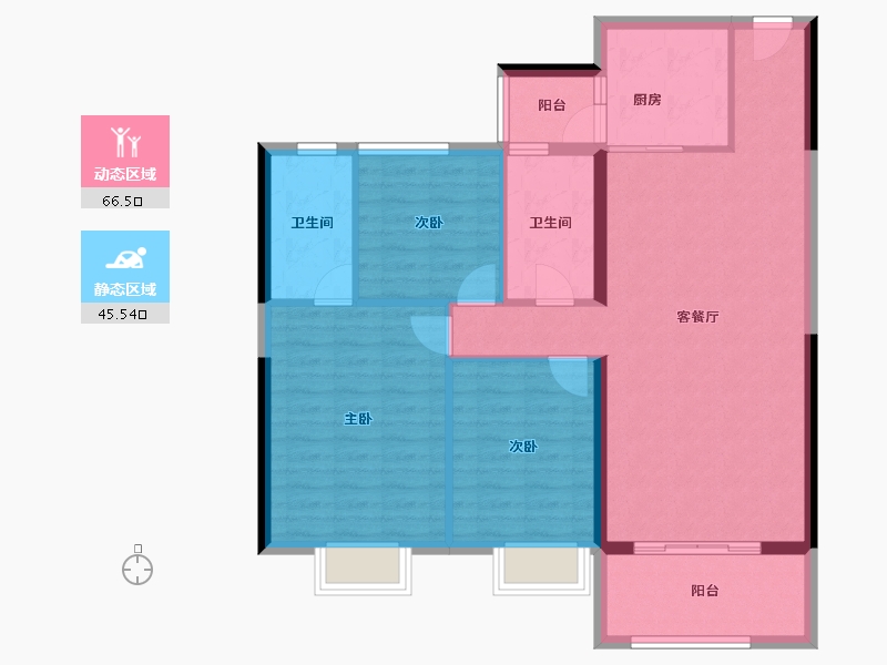 陕西省-铜川市-铜川碧桂园翡翠公馆-101.67-户型库-动静分区