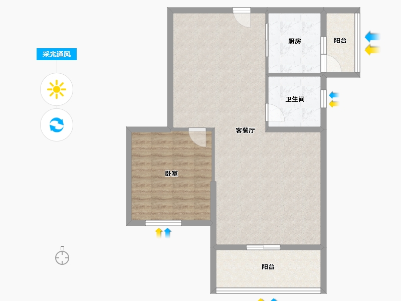 福建省-泉州市-奥能金港湾-84.80-户型库-采光通风