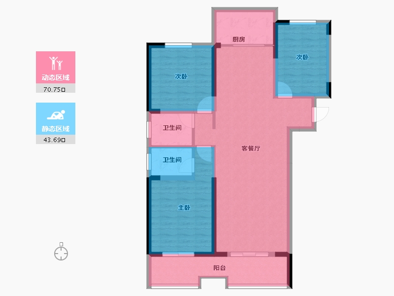 河南省-三门峡市-崤山公馆-102.87-户型库-动静分区