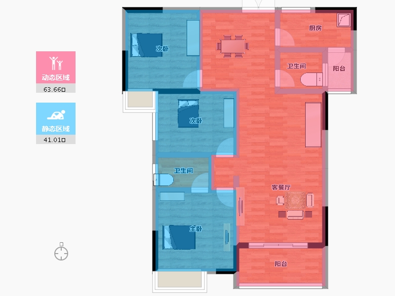 湖北省-咸宁市-咸宁仕中心-92.30-户型库-动静分区