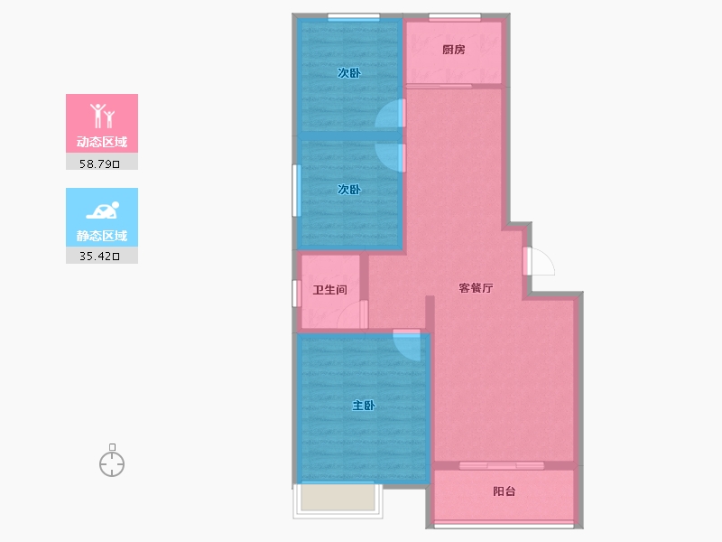 河南省-三门峡市-桥东河畔-83.96-户型库-动静分区