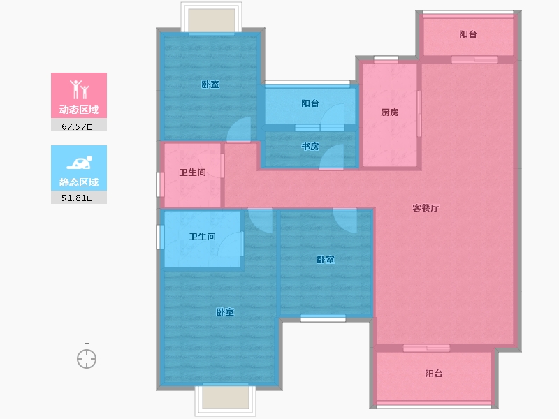 福建省-泉州市-奥能金港湾-107.20-户型库-动静分区