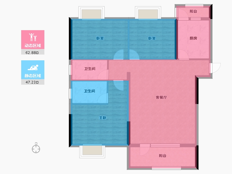 湖北省-黄石市-黄石当代满堂悦MOMA-99.16-户型库-动静分区